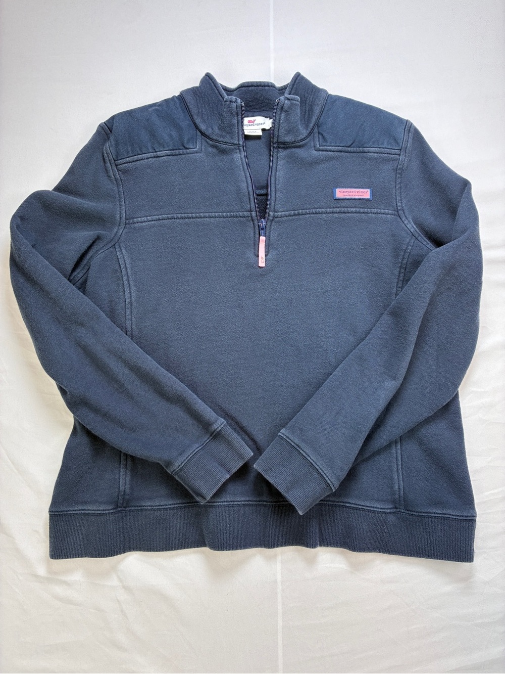 Vineyard Vines Ladies Navy Quarter-Zip Sweatshirt Sz XL Coastal Preppy